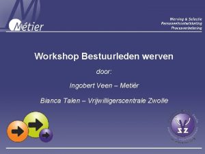 Workshop Bestuurleden werven door Ingobert Veen Metir Bianca