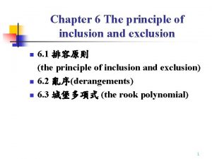 Chapter 6 The principle of inclusion and exclusion