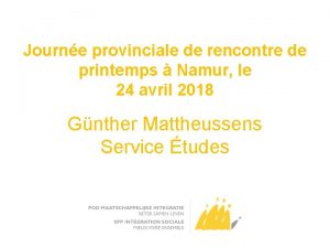 Journe provinciale de rencontre de printemps Namur le