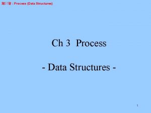 37 Process Data Structures Ch 3 Process Data