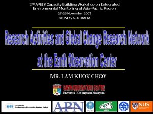 2 nd APEIS Capacity Building Workshop on Integrated