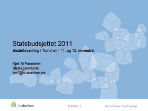 Statsbudsjettet 2011 Bostttesamling i Trondheim 11 og 12