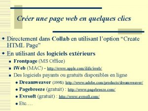 Crer une page web en quelques clics w