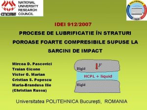 IDEI 9122007 PROCESE DE LUBRIFICATIE N STRATURI POROASE