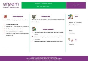 Programme Mobiliser ses ressources pour mieux grer le