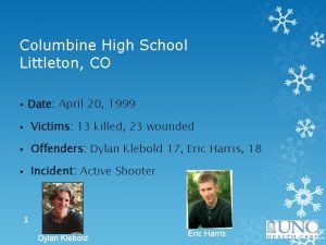 Columbine High School Littleton CO Date April 20