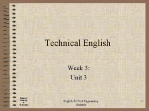 Technical English Week 3 Unit 3 Shahrood University