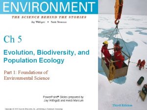 Ch 5 Evolution Biodiversity and Population Ecology Part