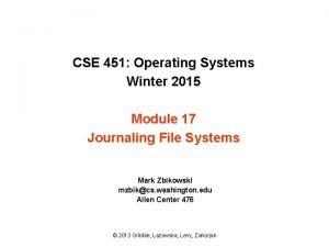 Cse 451 Cse 451