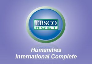 Humanities International Complete Data from Humanities International Index