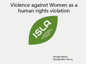 Violence against Women as a human rights violation