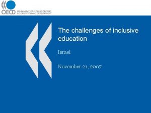 The challenges of inclusive education Israel November 21