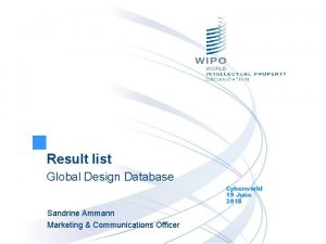 Result list Global Design Database Cyberworld 19 June