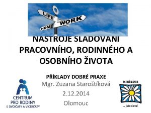 NSTROJE SLAOVN PRACOVNHO RODINNHO A OSOBNHO IVOTA PKLADY