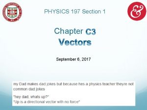 PHYSICS 197 Section 1 Chapter September 6 2017