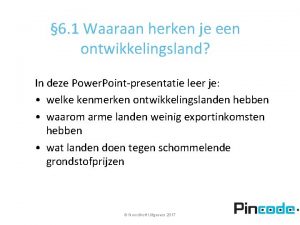 6 1 Waaraan herken je een ontwikkelingsland In