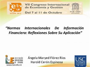 Normas Internacionales De Informacin Financiera Reflexiones Sobre Su