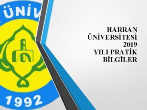 HARRAN NVERSTES 2019 YILI PRATK BLGLER 193 SAYILI