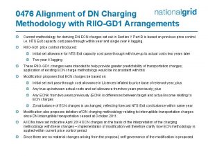 0476 Alignment of DN Charging Methodology with RIIOGD