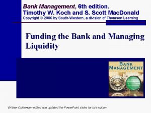 Bank Management Management 6 th edition Timothy W
