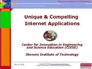 www ciese org Unique Compelling Internet Applications Center