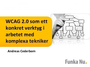 WCAG 2 0 som ett konkret verktyg i