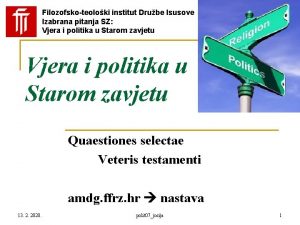 Filozofskoteoloki institut Drube Isusove Izabrana pitanja SZ Vjera