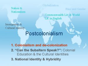 Nation Nationalism Globalization Race and Gender Commonwealth Lit