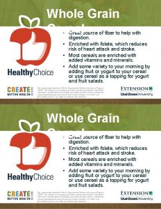 Whole Grain Cereal Great source of fiber to