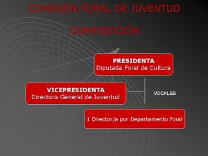 COMISIN FORAL DE JUVENTUD COMPOSICIN PRESIDENTA Diputada Foral