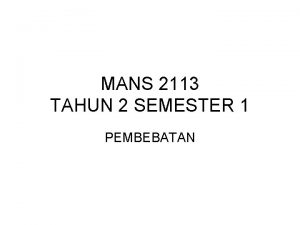 MANS 2113 TAHUN 2 SEMESTER 1 PEMBEBATAN DEFINISI