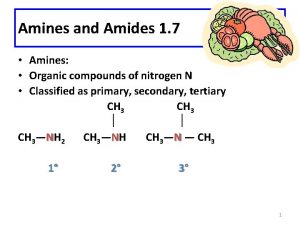 Amines and Amides 1 7 Amines Organic compounds