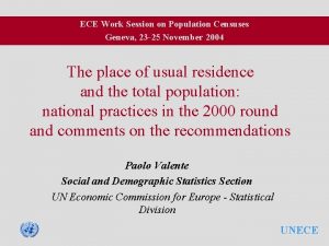 ECE Work Session on Population Censuses Geneva 23