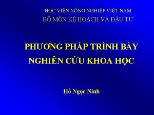HC VIN NNG NGHIP VIT NAM B MN