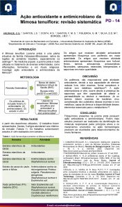 Ao antioxidante e antimicrobiano da PD 14 Mimosa