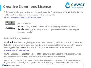 Creative Commons License This document is open content