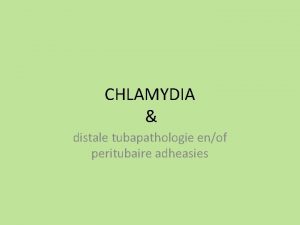 CHLAMYDIA distale tubapathologie enof peritubaire adheasies DIAGNOSE CHLAMYDIA