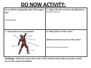 DO NOW ACTIVITY 1 a recall the antagonistic