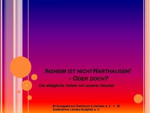 INSHEIM IST NICHT HARTHAUSEN ODER DOCH 1 Die