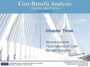 CostBenefit Analysis Concepts and Practice FOURTH EDITION Chapter