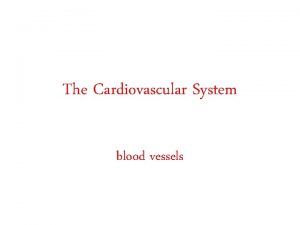 The Cardiovascular System blood vessels Blood Circulation Blood