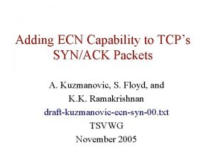 Adding ECN Capability to TCPs SYNACK Packets A