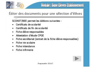 diter des documents pour une slection dlves SCONETBEE