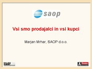 Vsi smo prodajalci in vsi kupci Marjan Mrhar