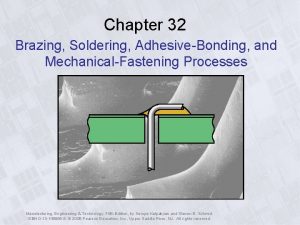 Chapter 32 Brazing Soldering AdhesiveBonding and MechanicalFastening Processes