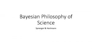 Bayesian Philosophy of Science Sprenger Hartmann Gems Sets