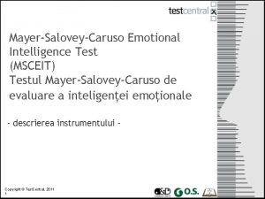 MayerSaloveyCaruso Emotional Intelligence Test MSCEIT Testul MayerSaloveyCaruso de