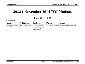 November 2014 doc IEEE 802 11 141329 r