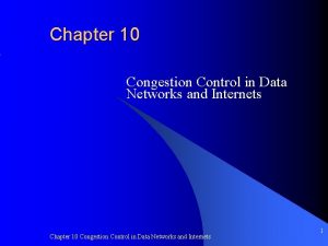 Chapter 10 Congestion Control in Data Networks and