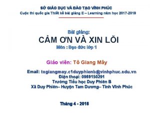S GIO DC V O TO VNH PHC